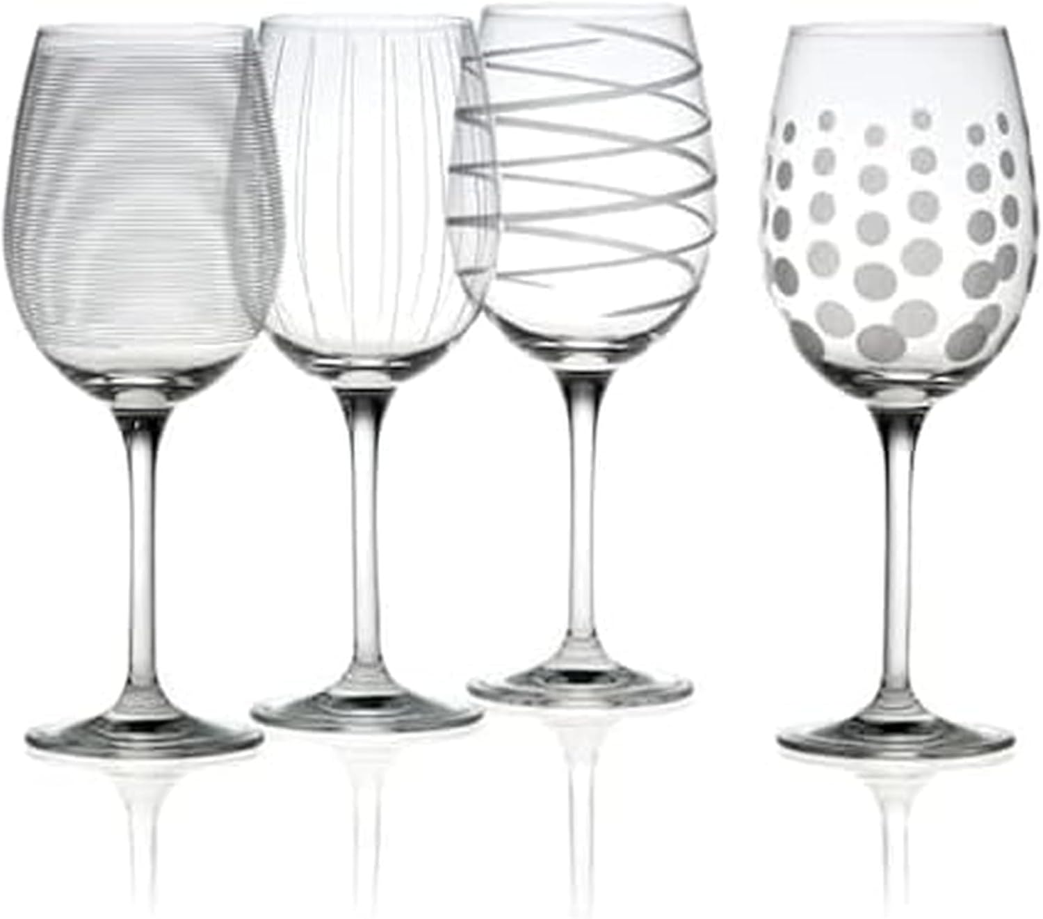 Mikasa Cheers Precision-Etched 16-oz White Wine Glasses (Set of 4)