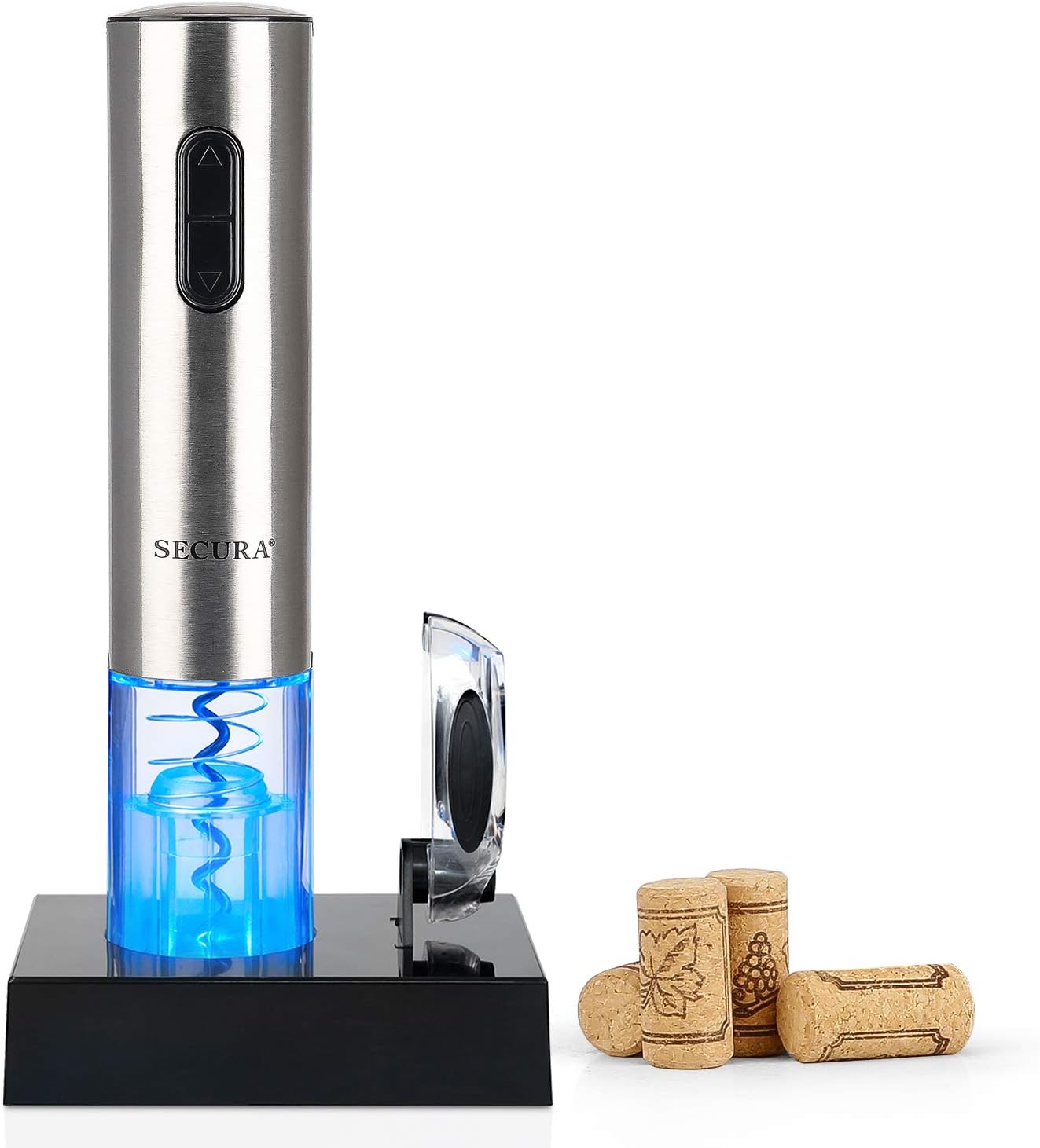 Secura Rechargeable Stainless Steel Electric Wine Opener